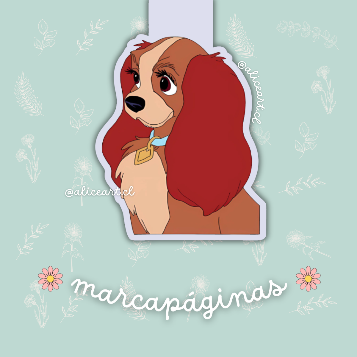 Marcapáginas magnético "La Dama y el vagabundo"