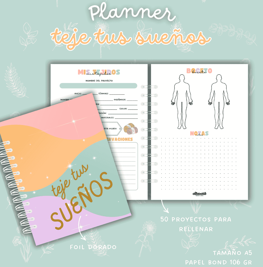 Planner para tejedoras con diseño práctico para organizar proyectos de tejido